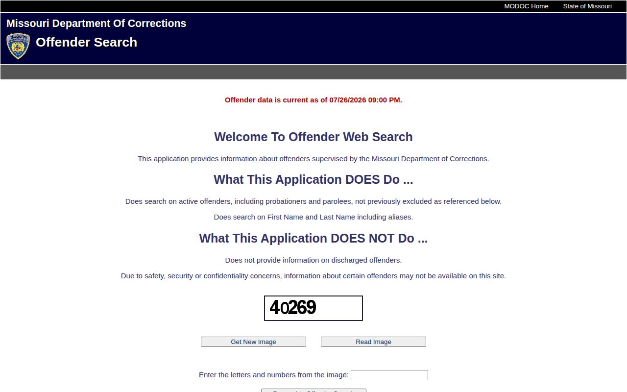 Missouri offender search for DeKalb County released inmates