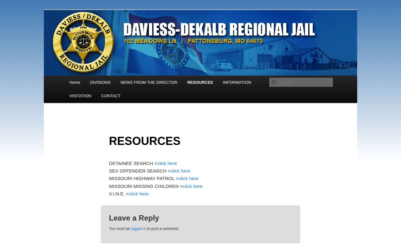 Daviess DeKalb jail resources for DeKalb County release search